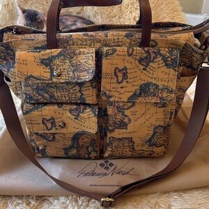 EUC Patricia Nash retired Sorlana XL travel bag/tote in European Map print